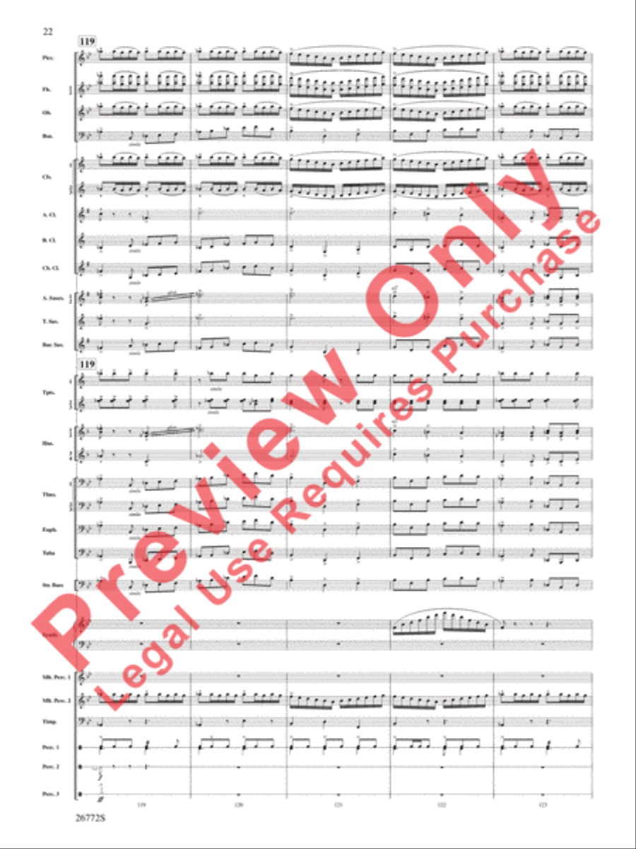 March: The Lion's Gate (Movement 1 from Sea to Sky) Concert Band scores gallery preview page 23