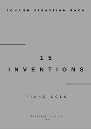 Book cover for 15 Inventions - Piano Solo - Original Version (Complete Full Score)