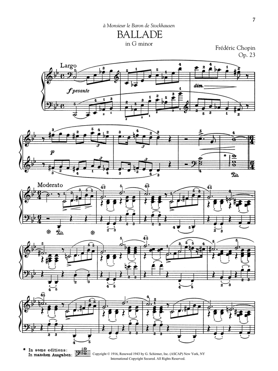 Ballade in G minor, Op. 23 Piano Solo scores gallery preview page 1