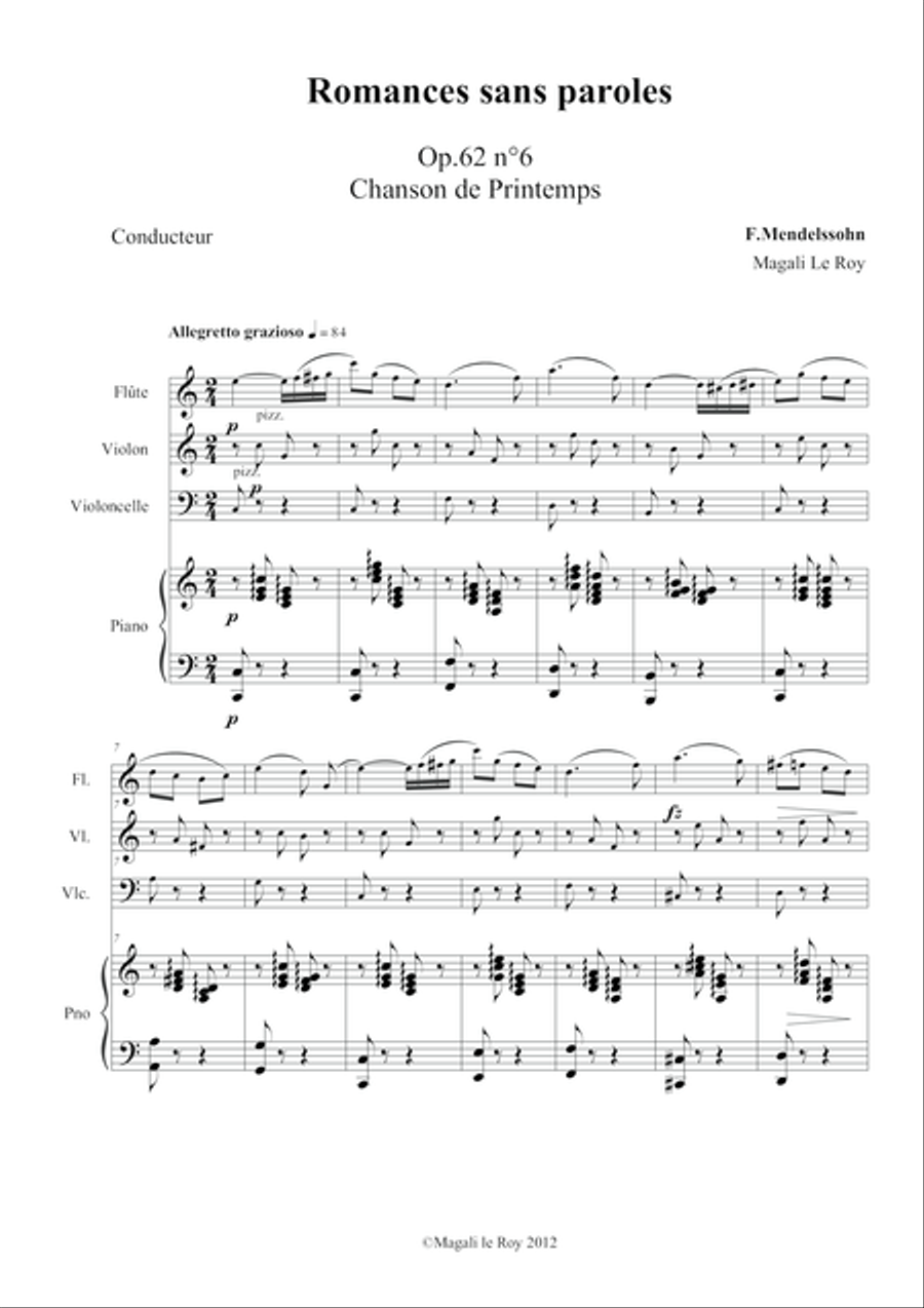 Chanson de printemps (Spring-Song) Small Ensemble scores gallery preview page 1