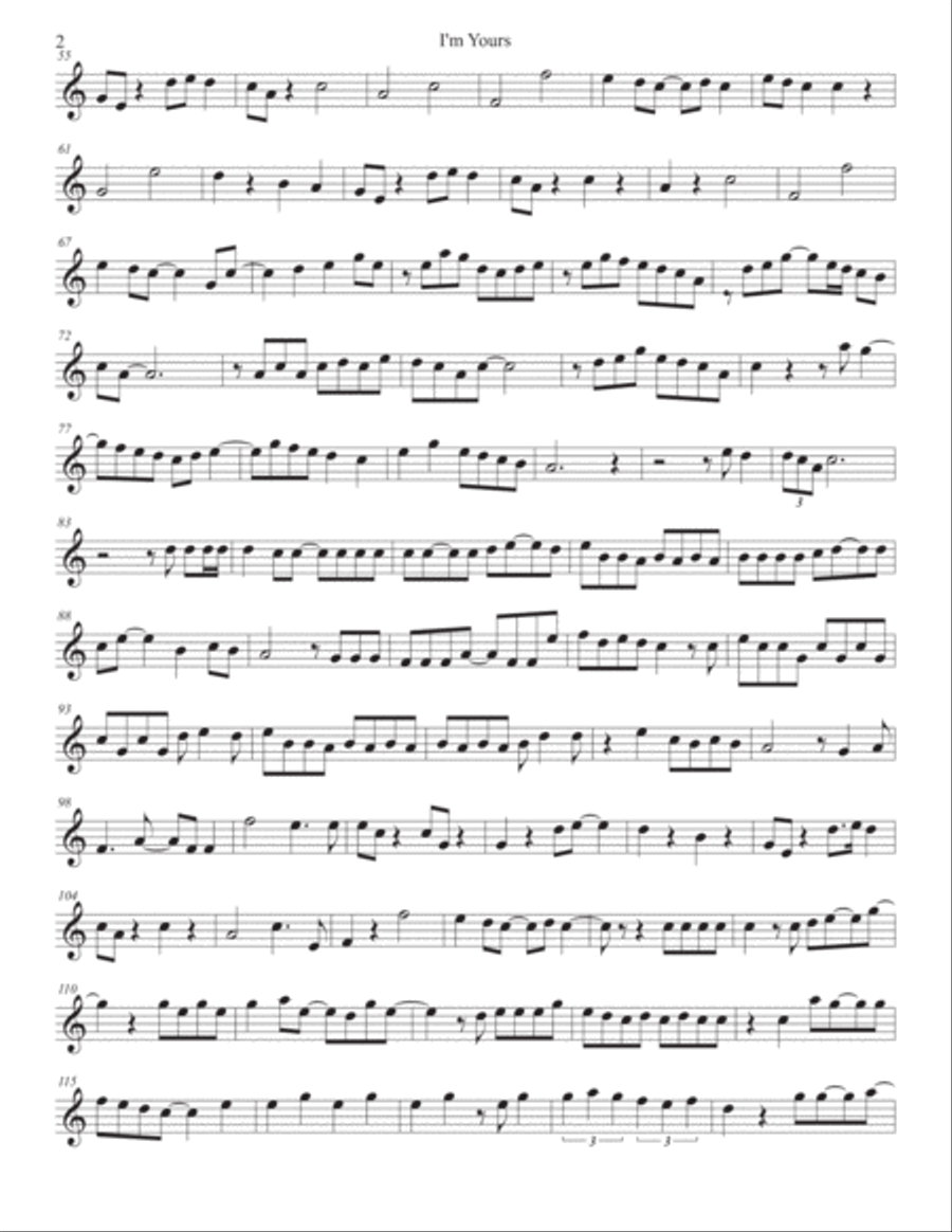 I'm Yours Tenor Saxophone scores gallery preview page 2