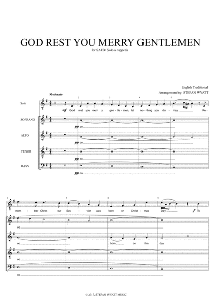 God Rest You Merry Gentlemen - SATB+Solo A Cappella image number null