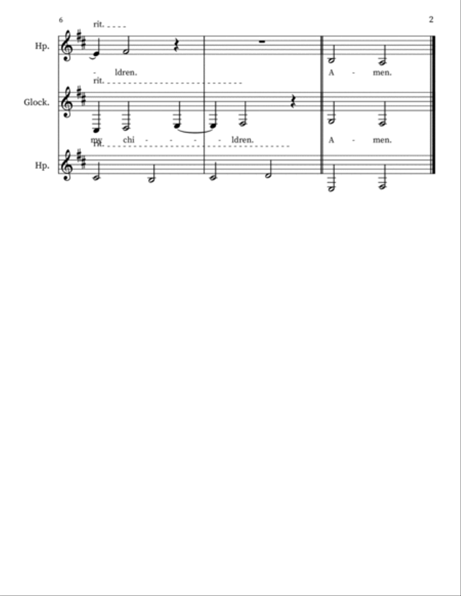 (Alt.) Childrens' Prayer II Percussion scores gallery preview page 2