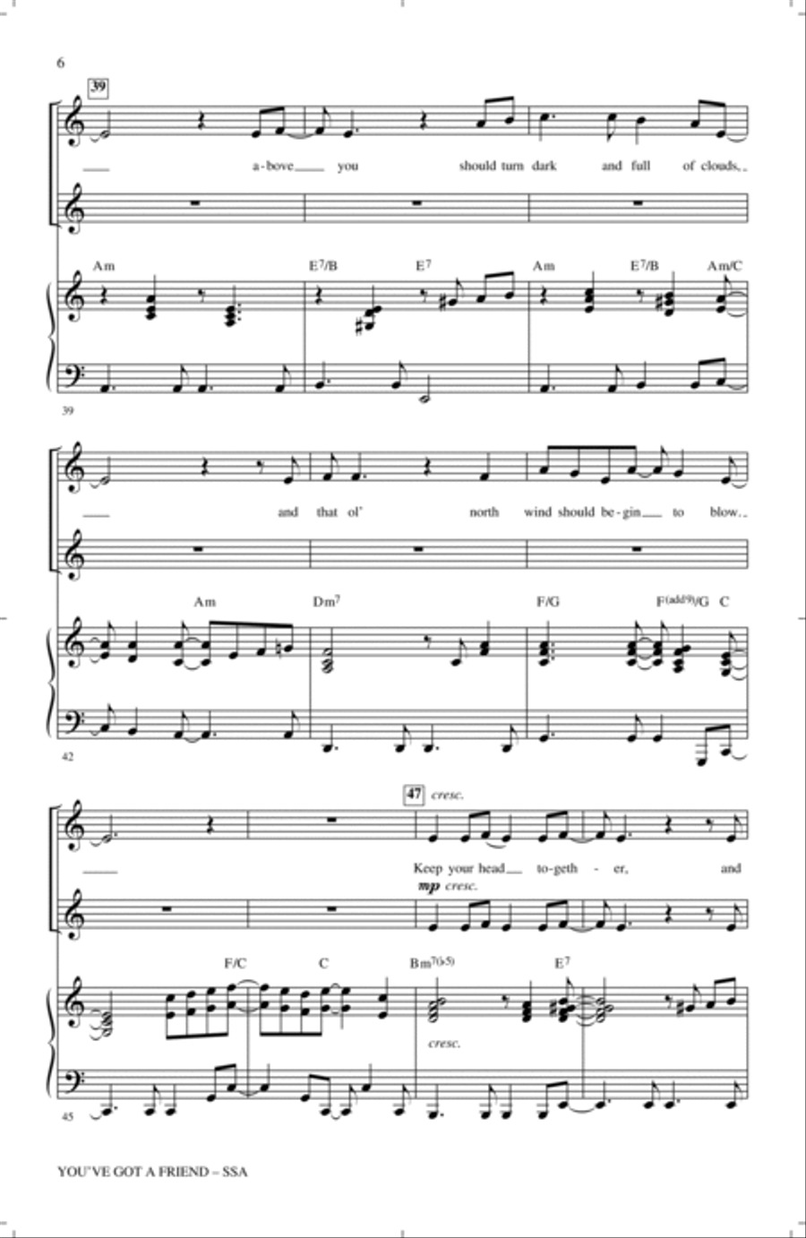 You've Got A Friend (arr. Mac Huff) SSA scores gallery preview page 5