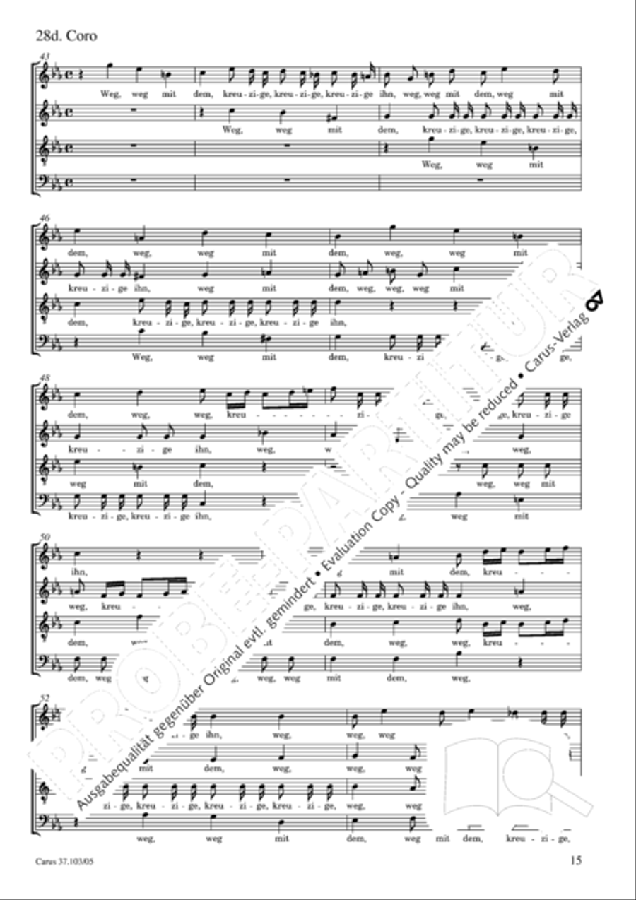 St. John Passion (Johannes-Passion) SSATB scores gallery preview page 16