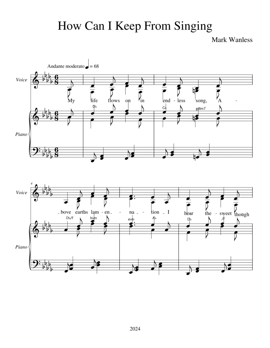 How Can I Keep From Singing medley Piano, Vocal, Guitar scores gallery preview page 1