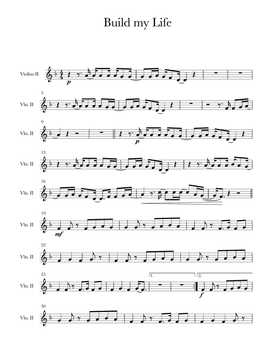 Build My Life String Quartet scores gallery preview page 4