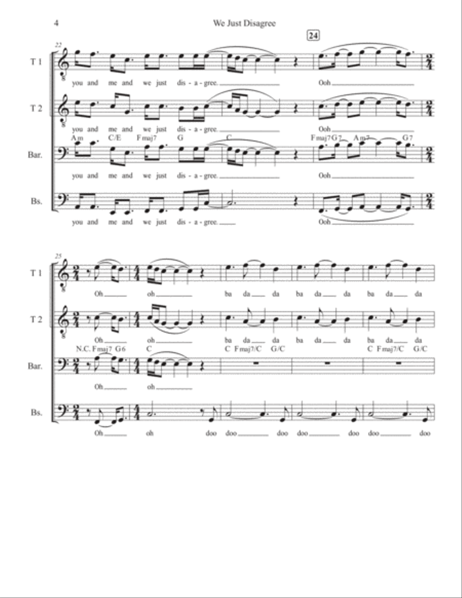 We Just Disagree We Just Disagree TTBB scores gallery preview page 4