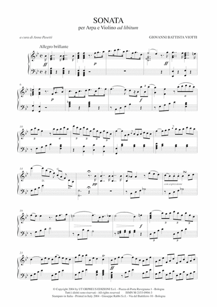 Sonata for Harp and Violin ad libitum