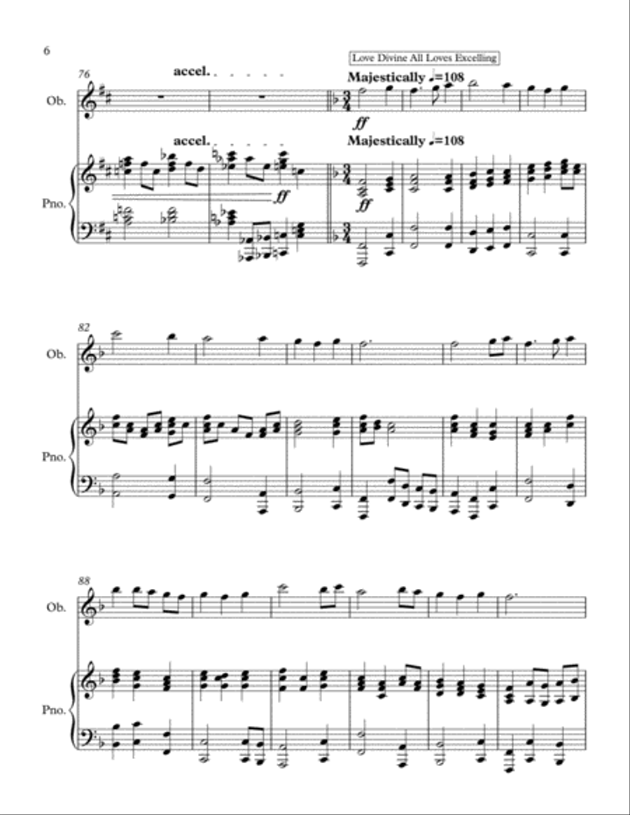 A Medley of Favourite Hymns (oboe and piano) Piano scores gallery preview page 6