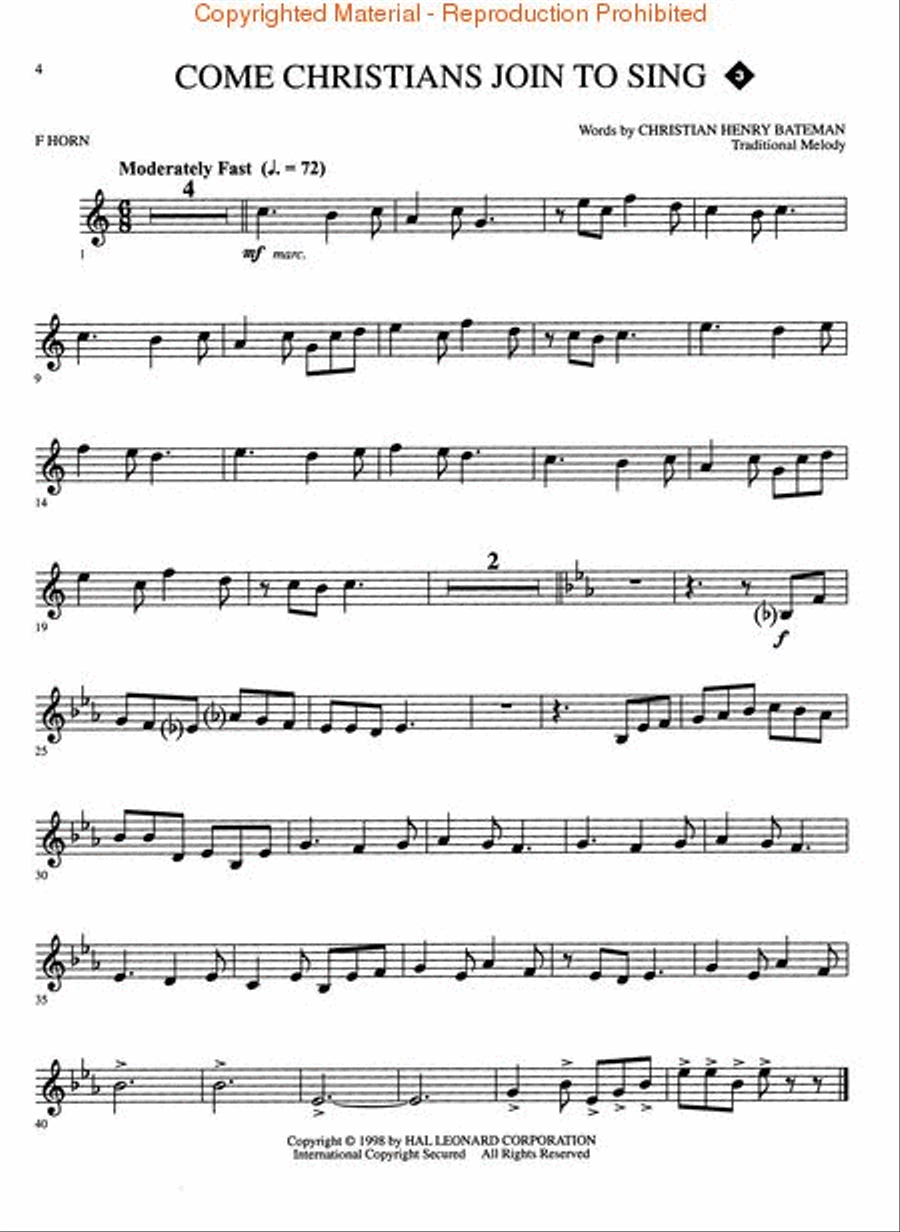 Praise & Worship Hymn Solos Horn scores gallery preview page 3