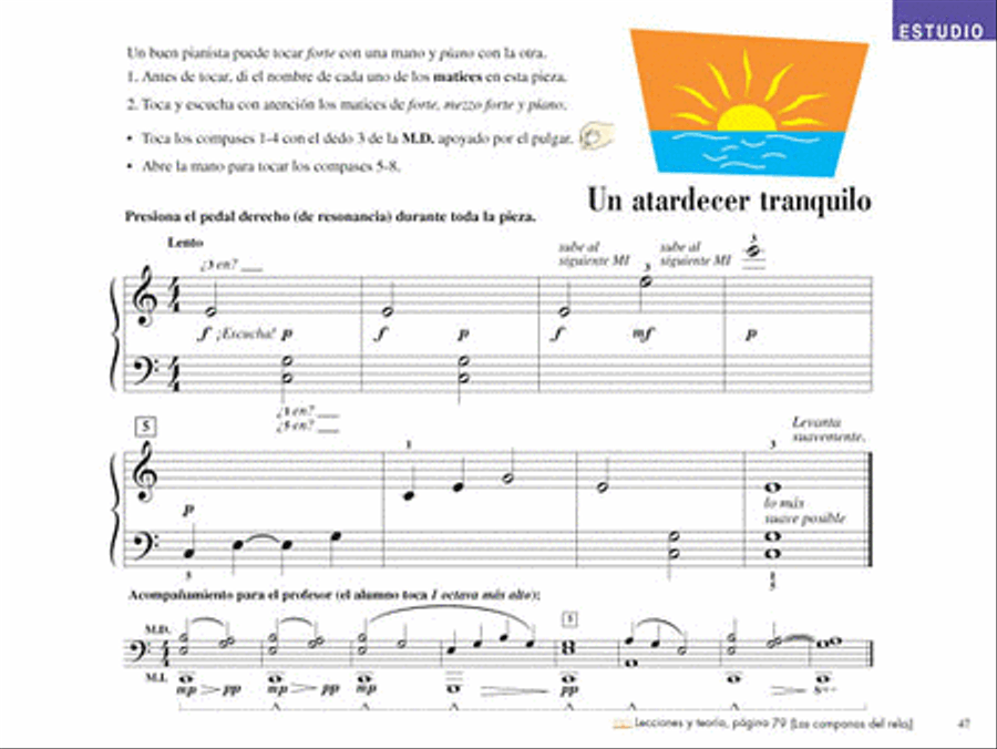 Técnica e Interpretación – Libro Dos de Dos – Nivel Elemental 1 Piano Method scores gallery preview page 9