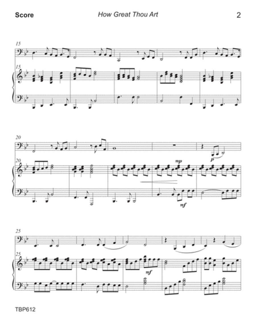 HOW GREAT THOU ART - TUBA solo with Piano Accompaniment image number null