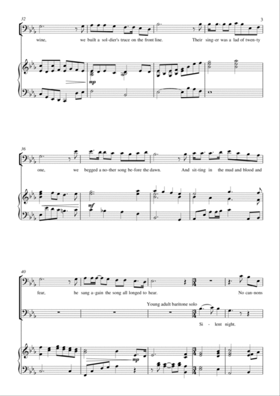 A Silent Night (Christmas 1915) 4-Part scores gallery preview page 4