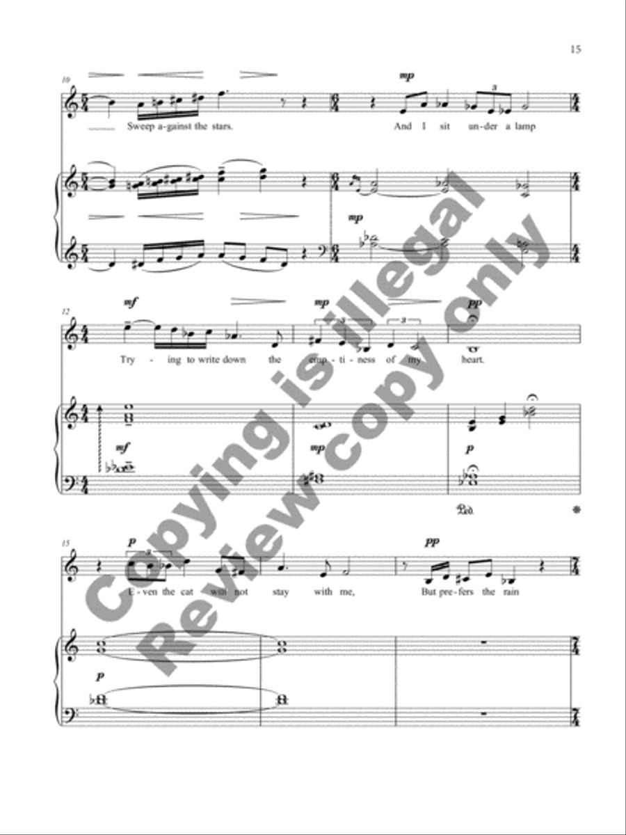 Theme in Yellow: 7 Songs for Mezzo-Soprano and Piano Mezzo-Soprano Voice scores gallery preview page 22