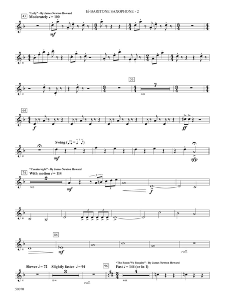 Fantastic Beasts: The Secrets of Dumbledore: E-flat Baritone Saxophone Concert Band scores gallery preview page 2