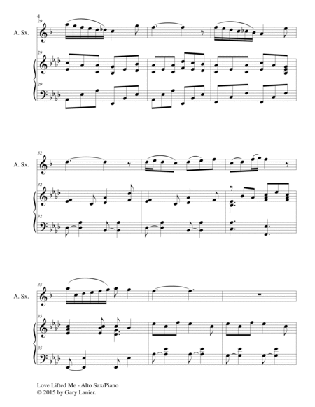 LOVE LIFTED ME (Duet – Alto Sax and Piano/Score and Parts) image number null