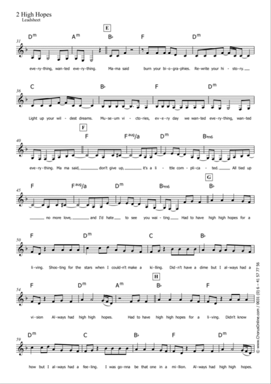 High Hopes Unison Choir scores gallery preview page 2
