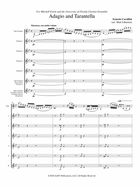 Adagio and Tarantella for Solo Clarinet and Clarinet Choir