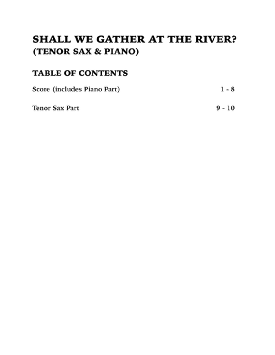Shall We Gather at the River (Tenor Sax and Piano) image number null