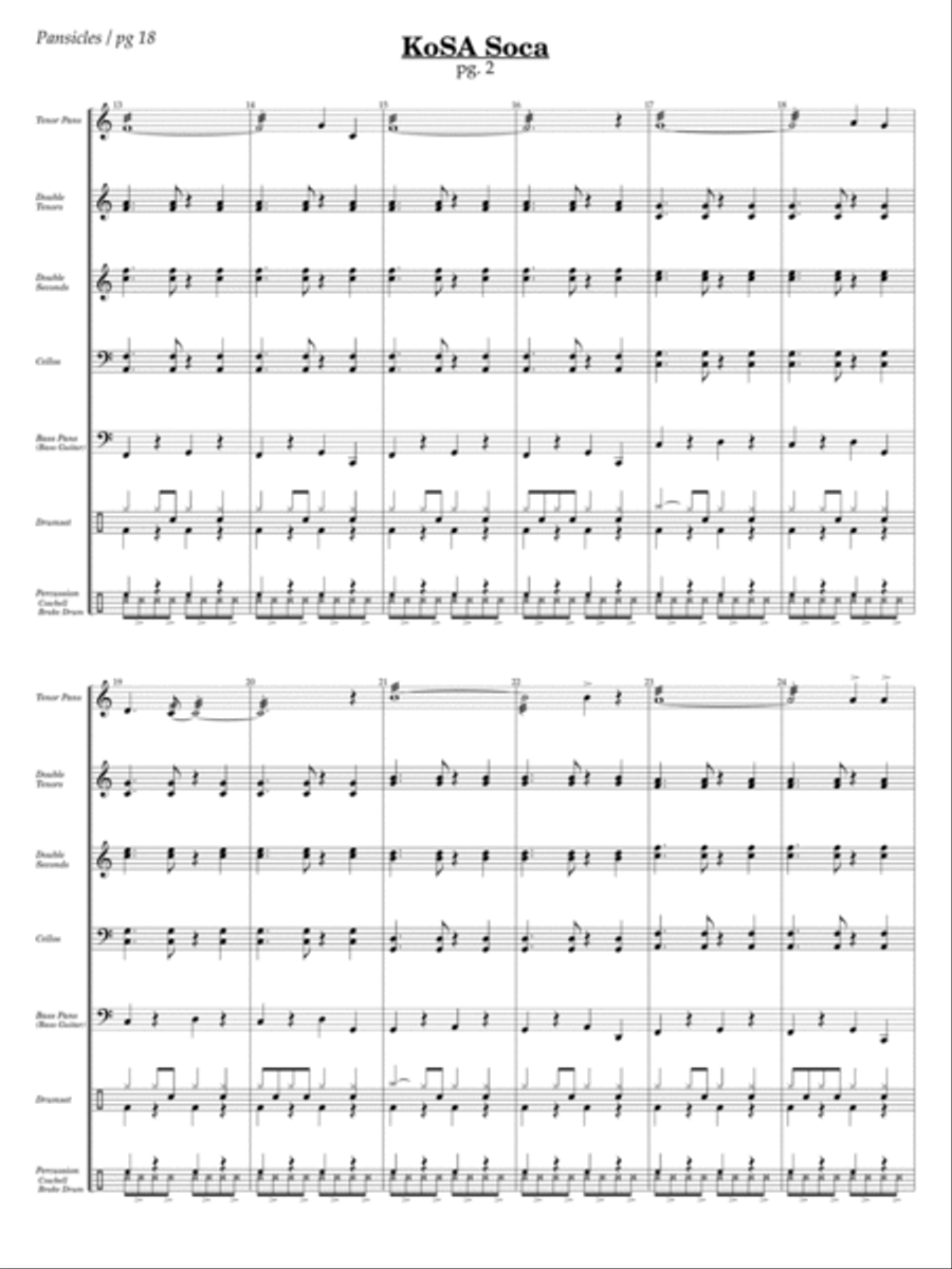 Pansicles - 7 Steel Pan Ensembles for 7 - 9 players Steel Pan scores gallery preview page 11