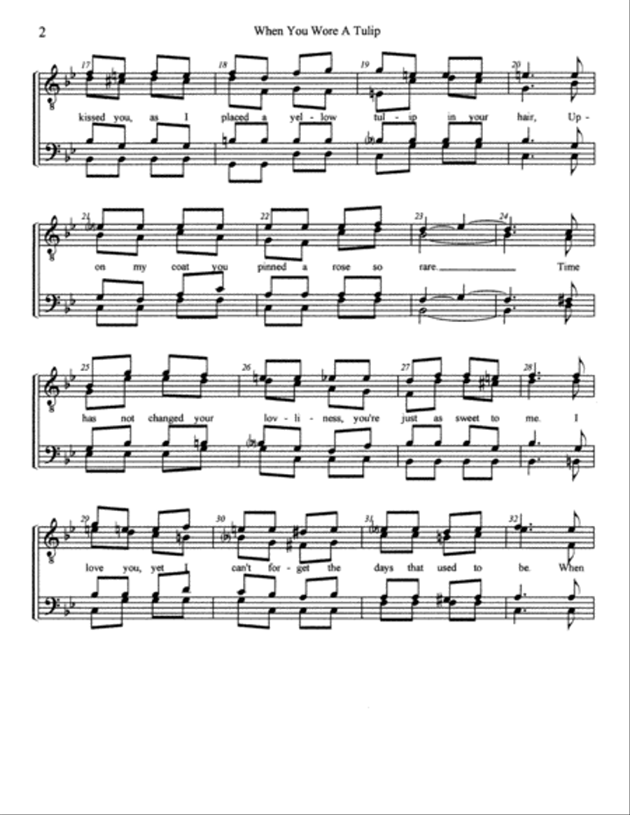 When You Wore A Tulip TTBB scores gallery preview page 2