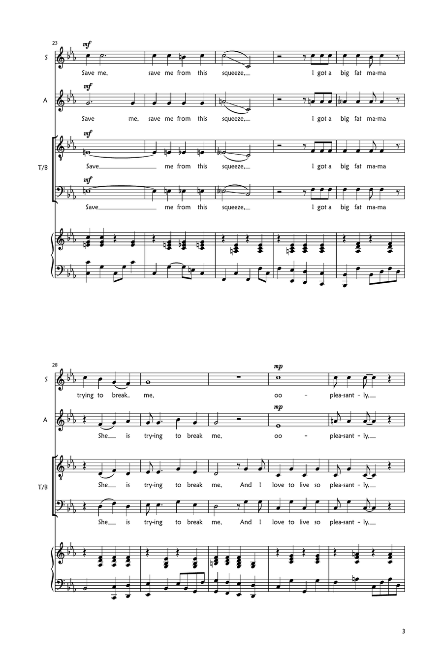 Sunny Afternoon 3-Part scores gallery preview page 3