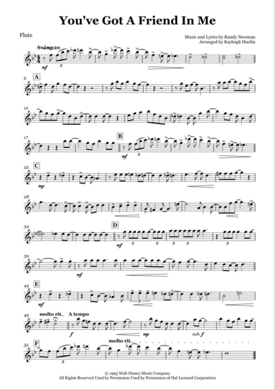 You've Got A Friend In Me Woodwind Quintet scores gallery preview page 5