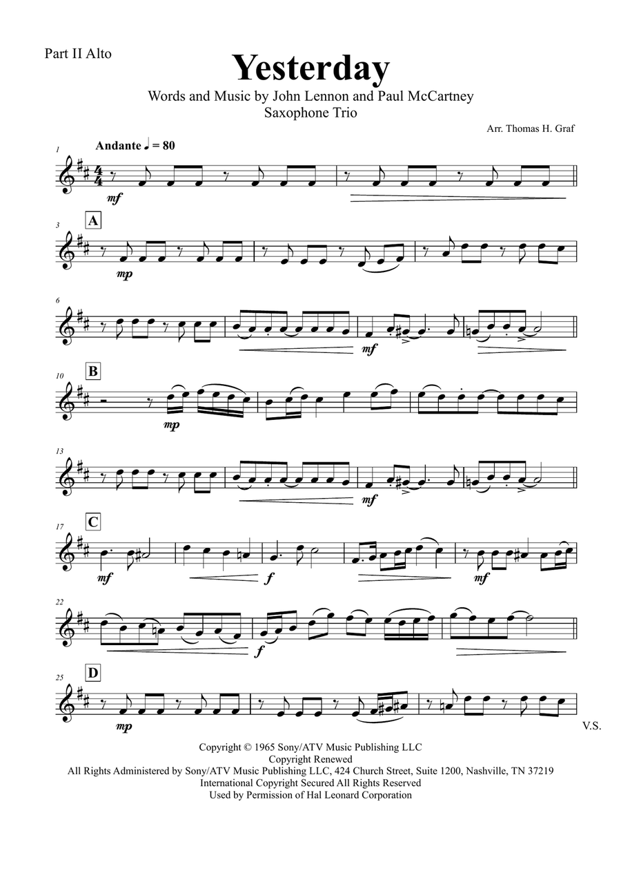 Yesterday Woodwind Trio scores gallery preview page 5