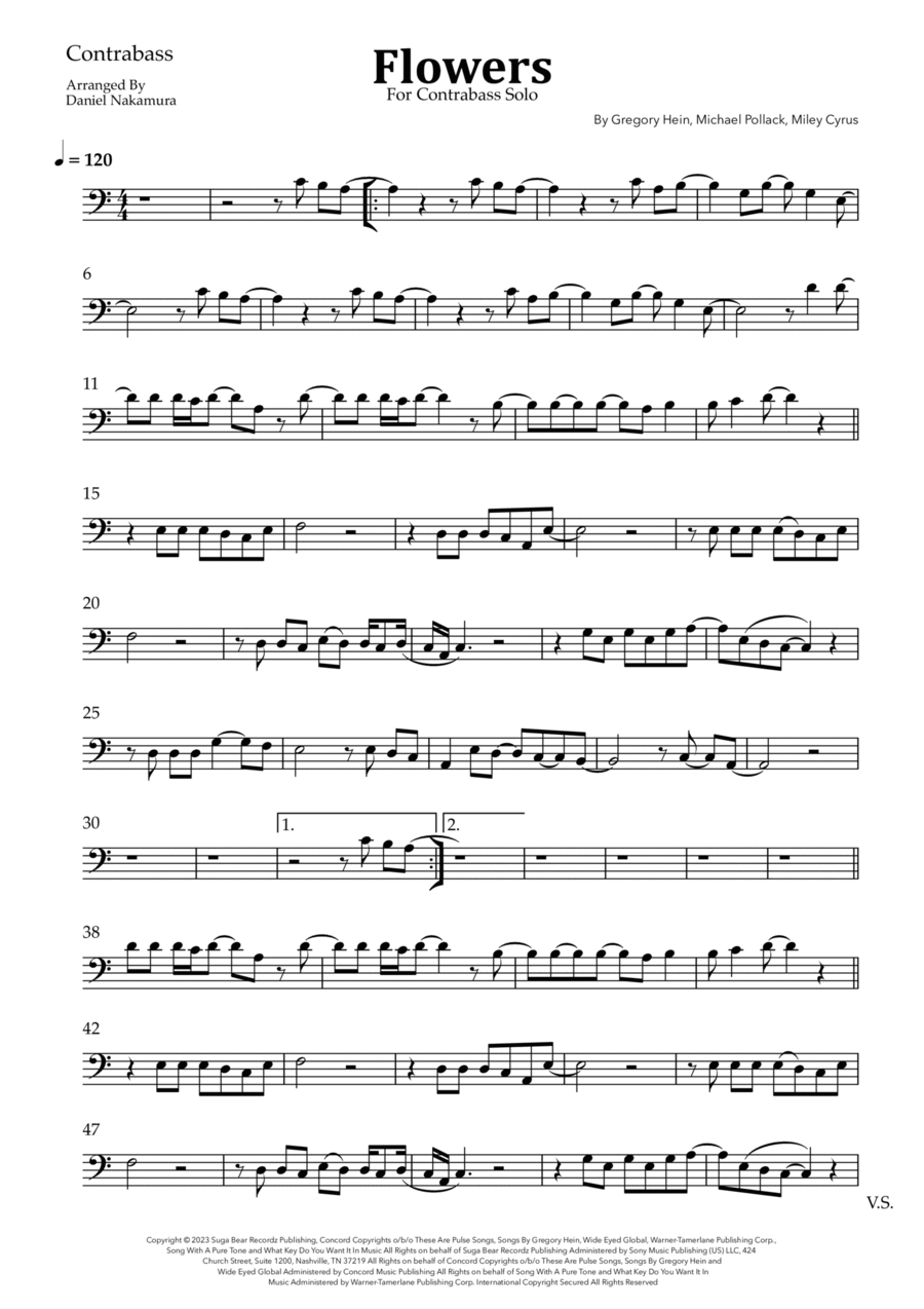 Flowers Double Bass scores gallery preview page 1