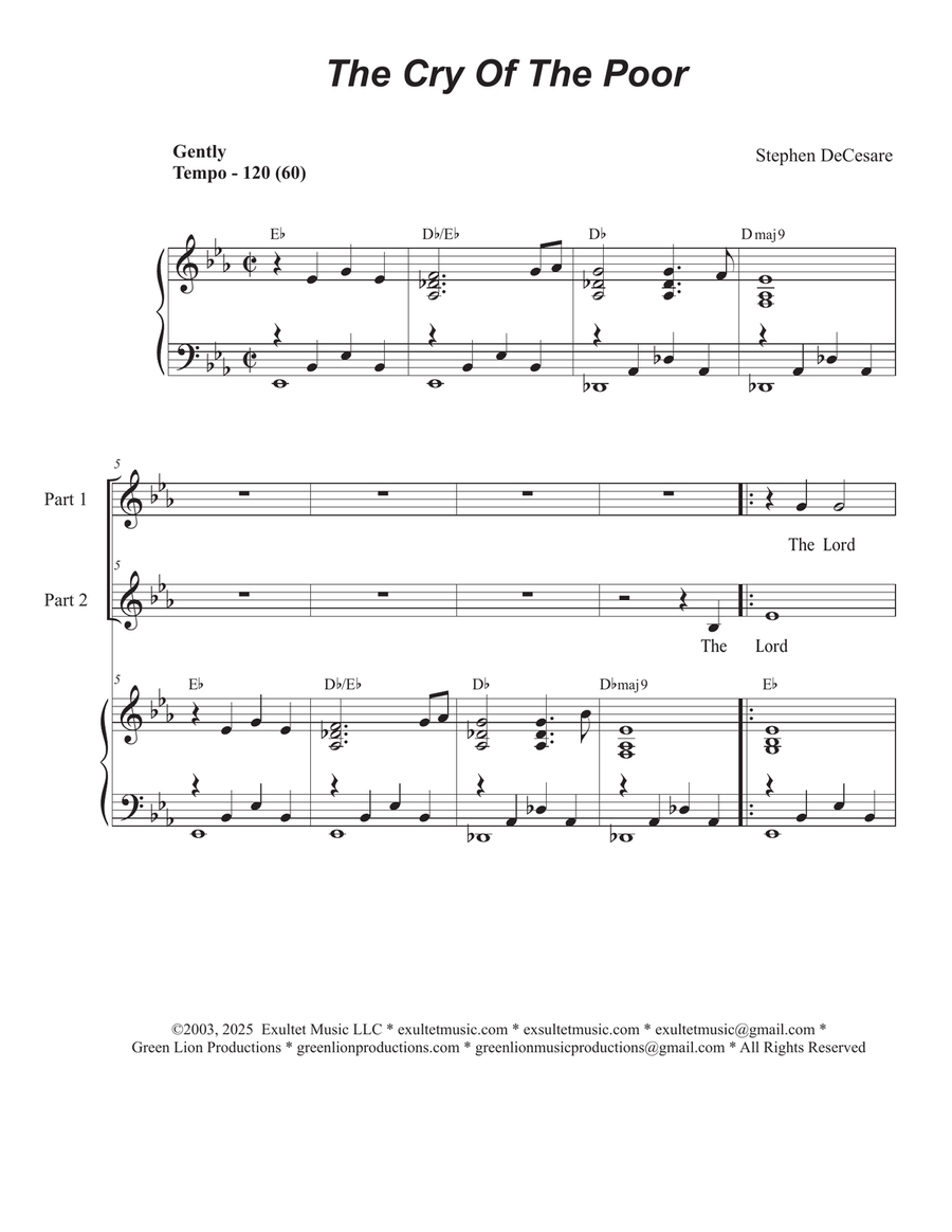 The Cry Of The Poor (2-part choir)