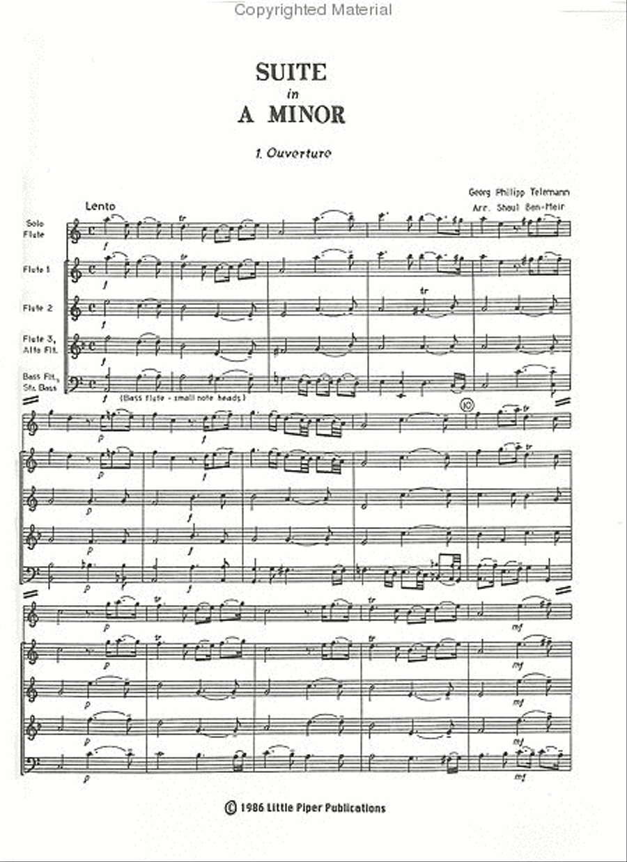 Suite In A Minor Flute Choir scores gallery preview page 2