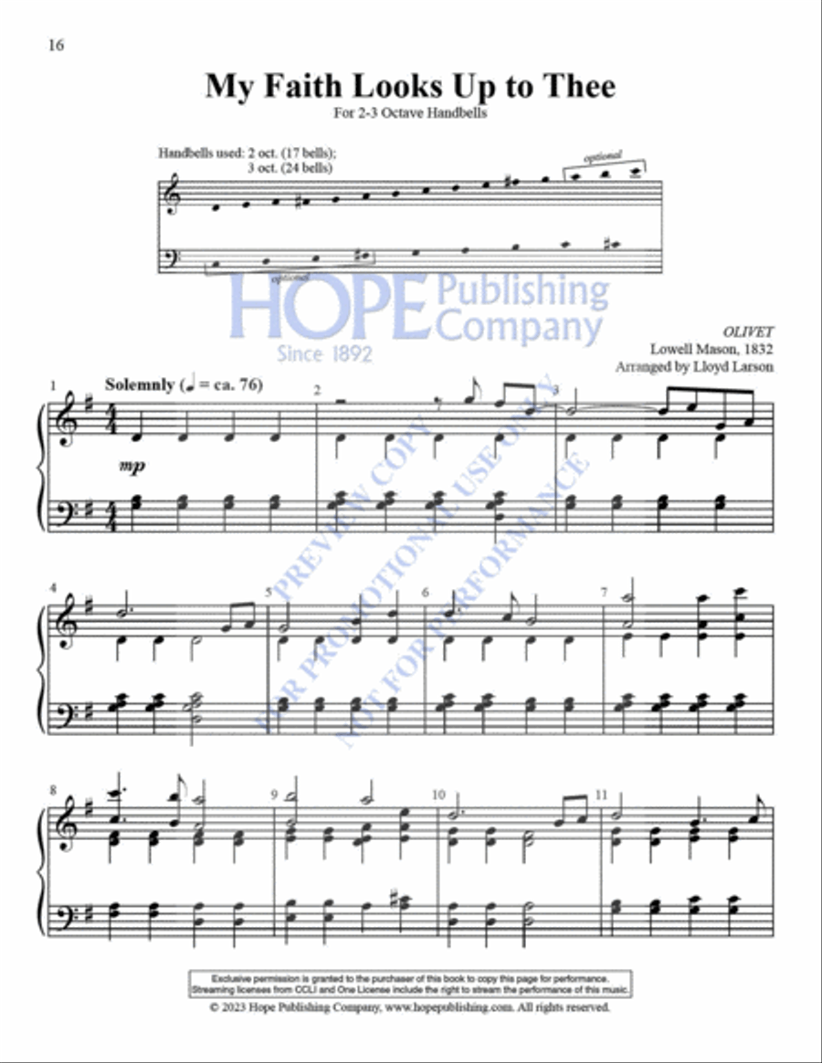 Simply Reproducible Hymns Handbell Choir scores gallery preview page 19