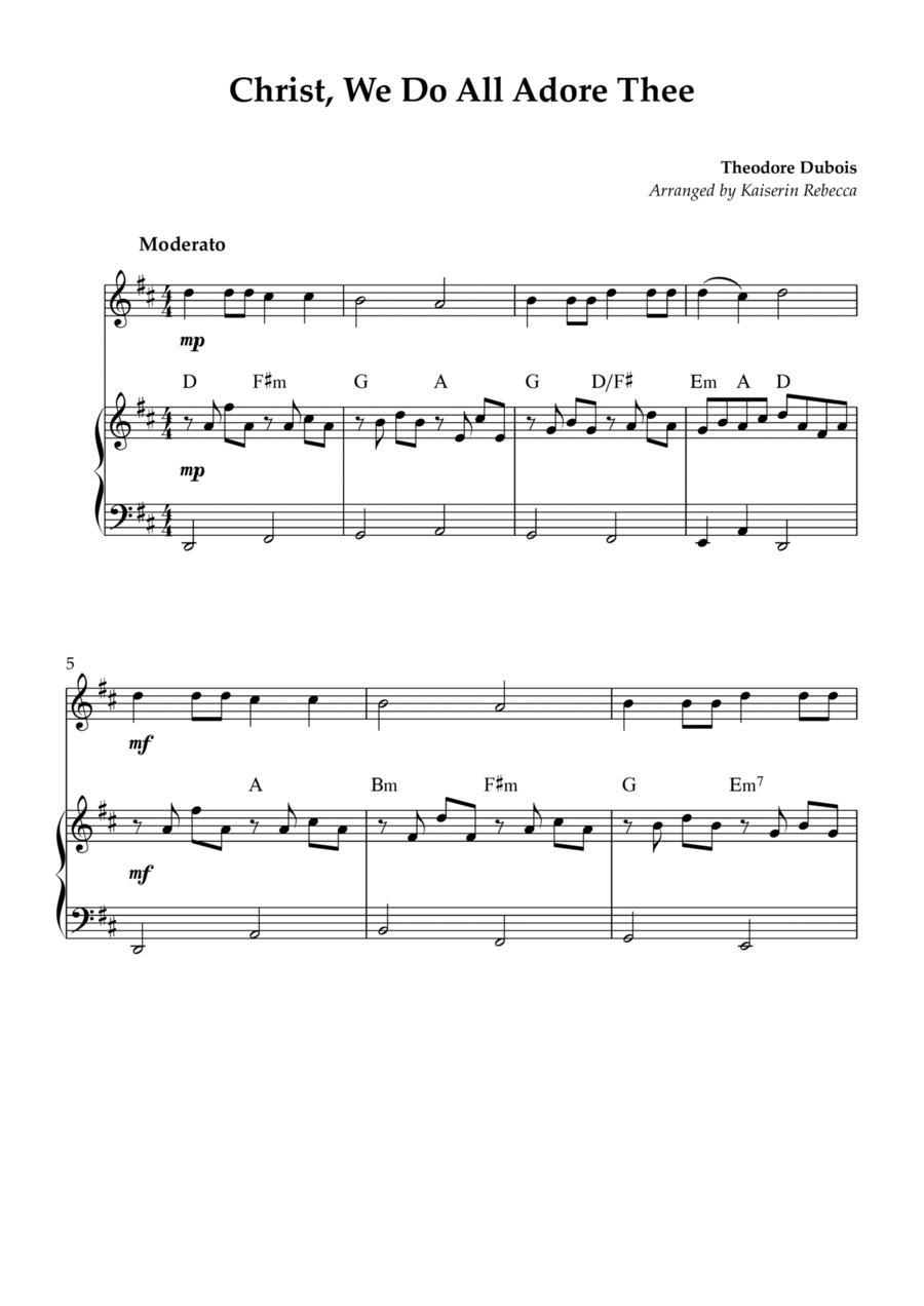 Christ, We Do All Adore Thee Violin Solo scores gallery preview page 1