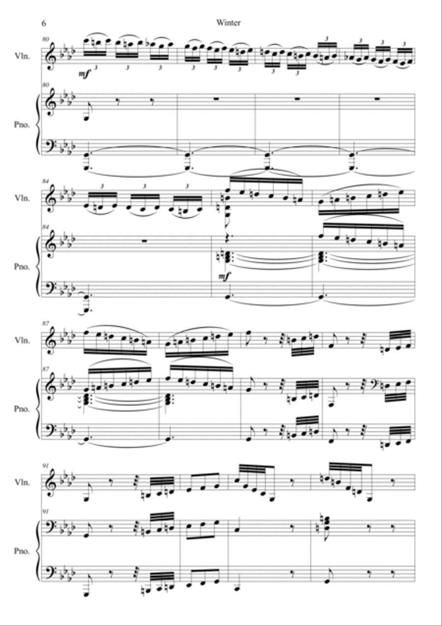 The Four Seasons: Winter 3rd Movement Violin Solo scores gallery preview page 6