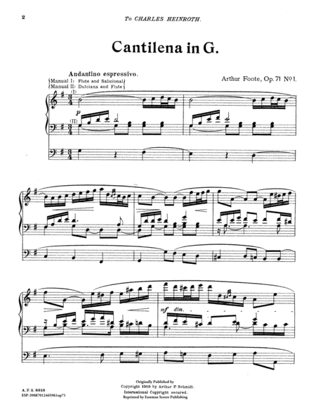 Organ compositions, Op. 71.