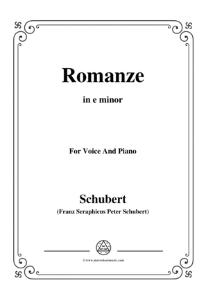 Schubert-Romanze,from'the opera Der haüsliche Krieg',in e minor,for Voice&Piano