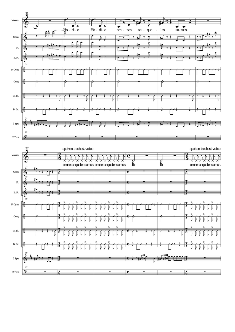 Saturnalia Song for voices, wind, brass and percussion Choir scores gallery preview page 4