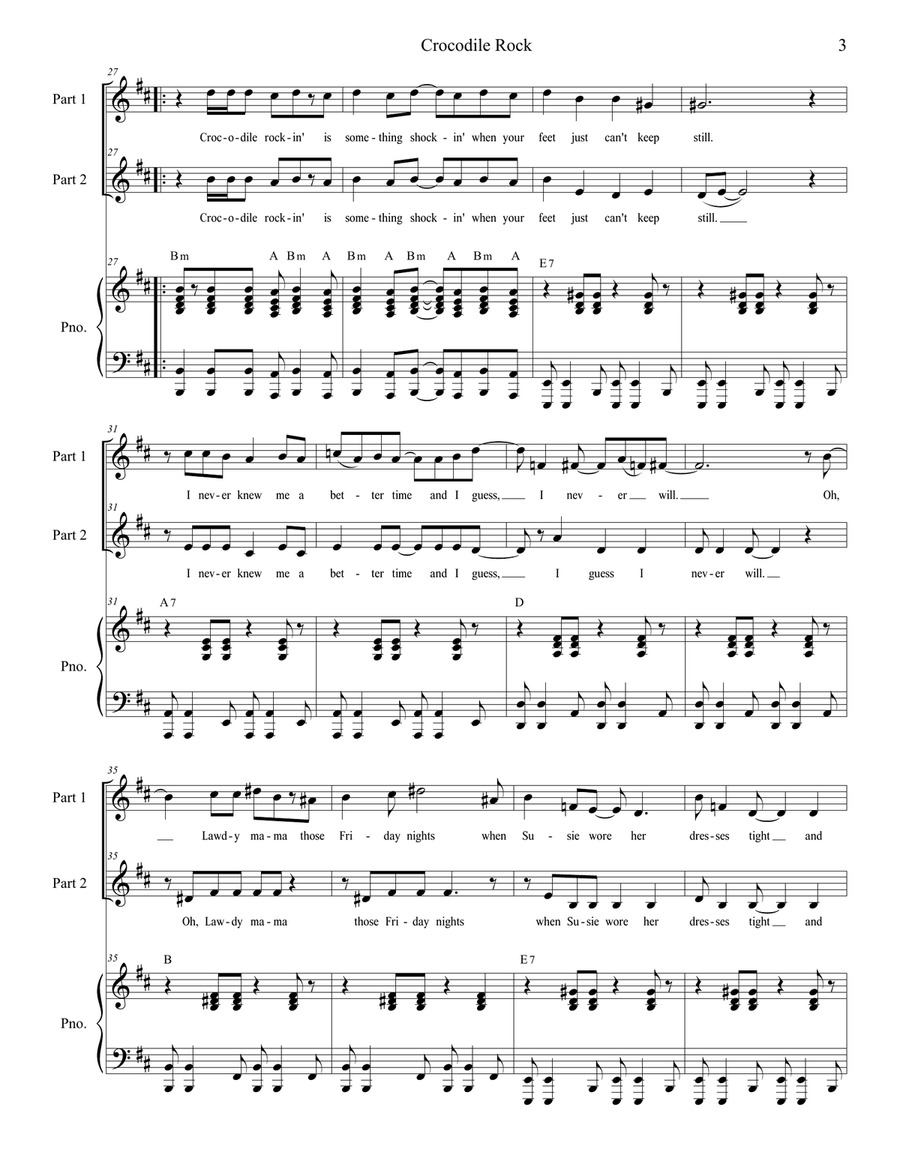 Crocodile Rock 2-Part scores gallery preview page 3