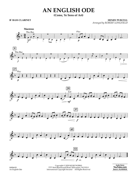 An English Ode (Come, Ye Sons of Art) (arr. Robert Longfield) - Bb Bass Clarinet