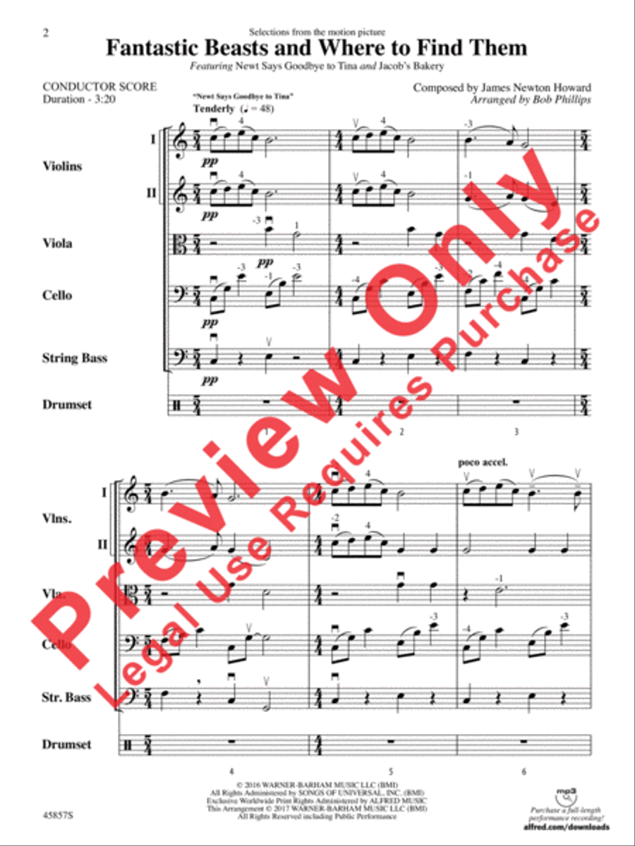 Fantastic Beasts and Where to Find Them String Orchestra scores gallery preview page 3