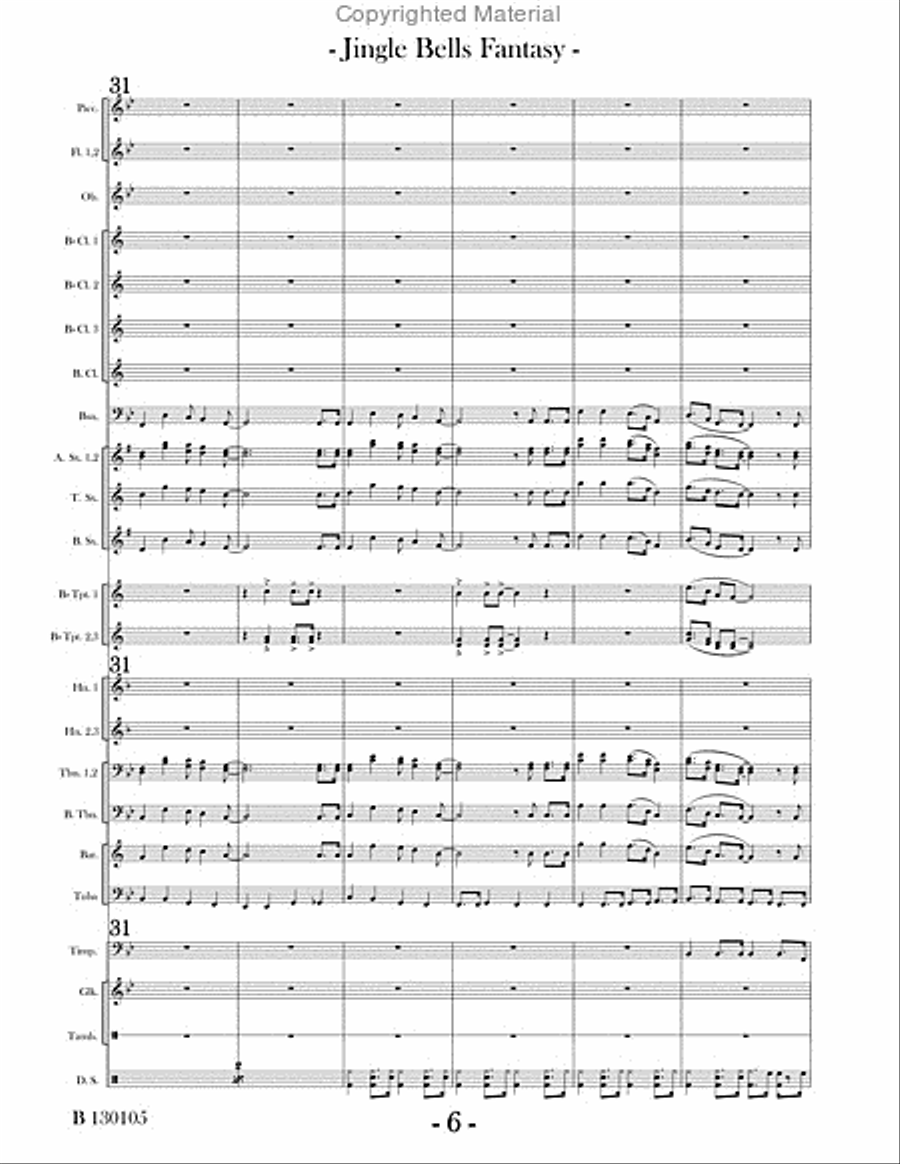 Jingle Bells Fantasy Concert Band scores gallery preview page 9