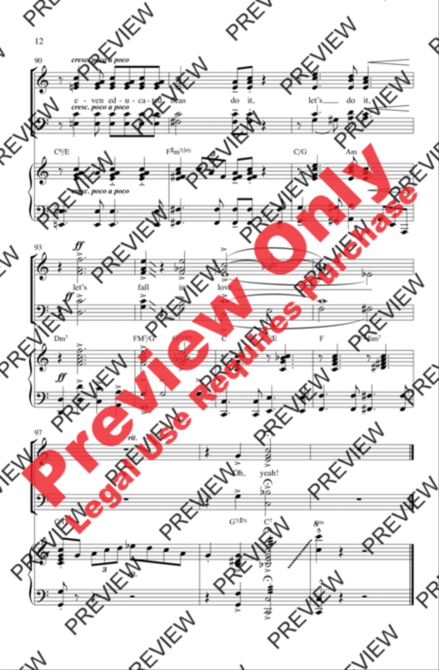Let's Do It (Let's Fall in Love) 4-Part scores gallery preview page 12