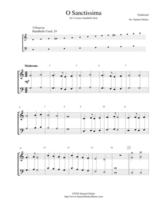 Book cover for O Sanctissima (Oh, How Joyfully) - for 3-octave handbell choir