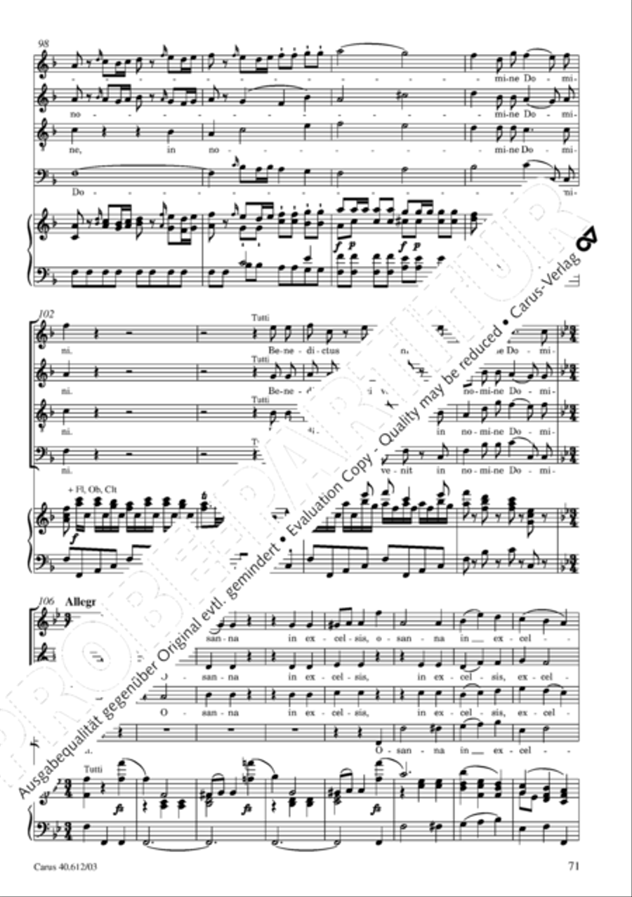 Harmoniemesse in B 4-Part scores gallery preview page 72