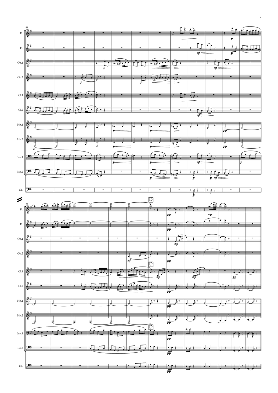 Pierné: Album pour mes Petits Amis Op.14 - 4.Petite Gavotte - symphonic wind dectet Woodwind Quintet scores gallery preview page 3