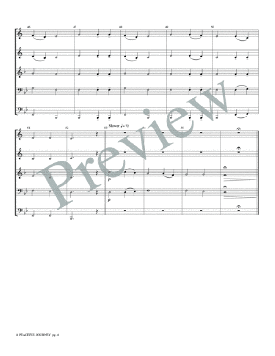 A Peaceful Journey Brass Quintet scores gallery preview page 6