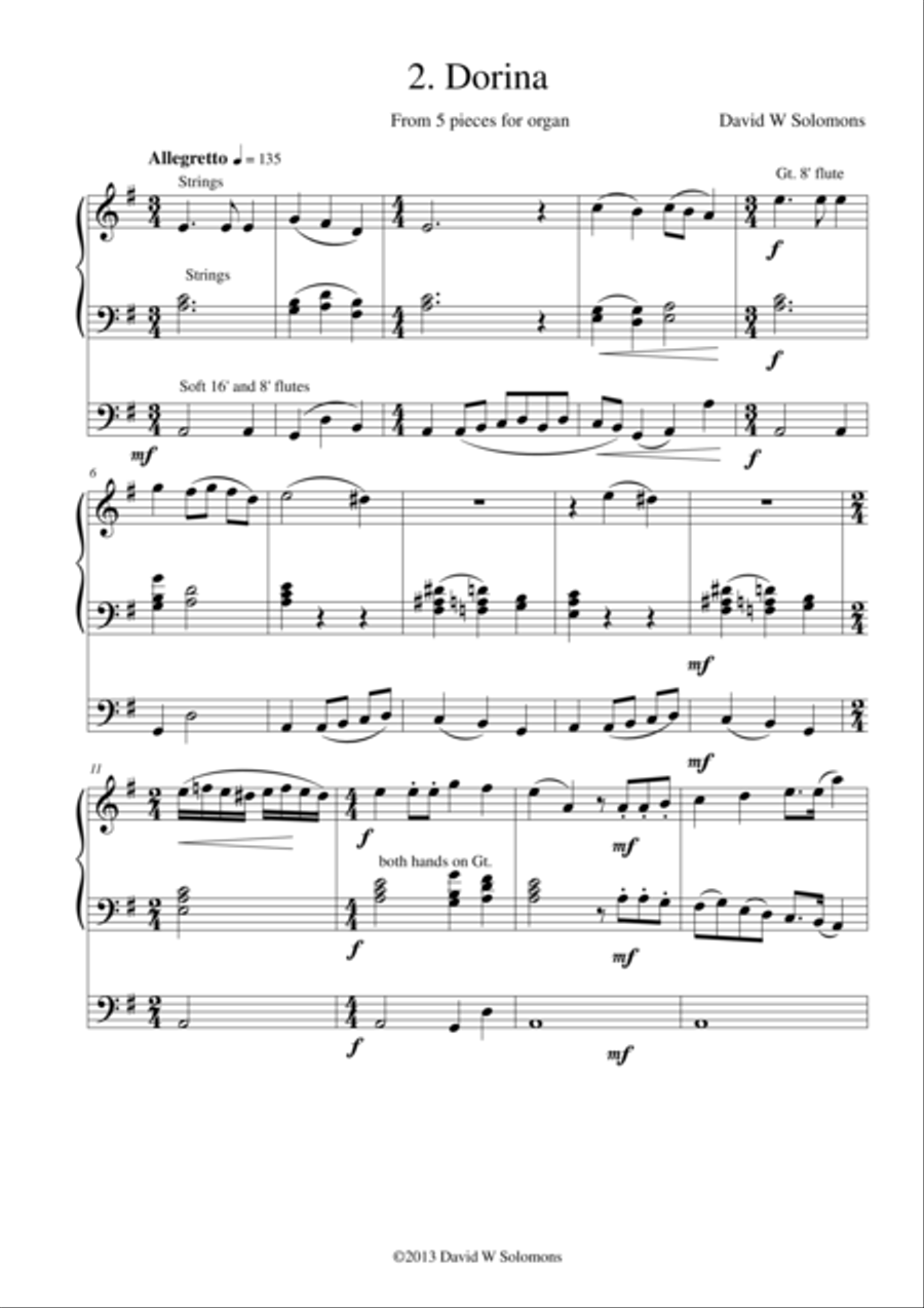 Dorina for organ Organ Solo scores gallery preview page 1