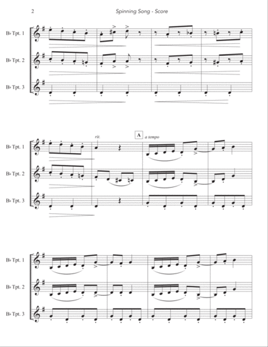 Spinning Song Brass Ensemble scores gallery preview page 3
