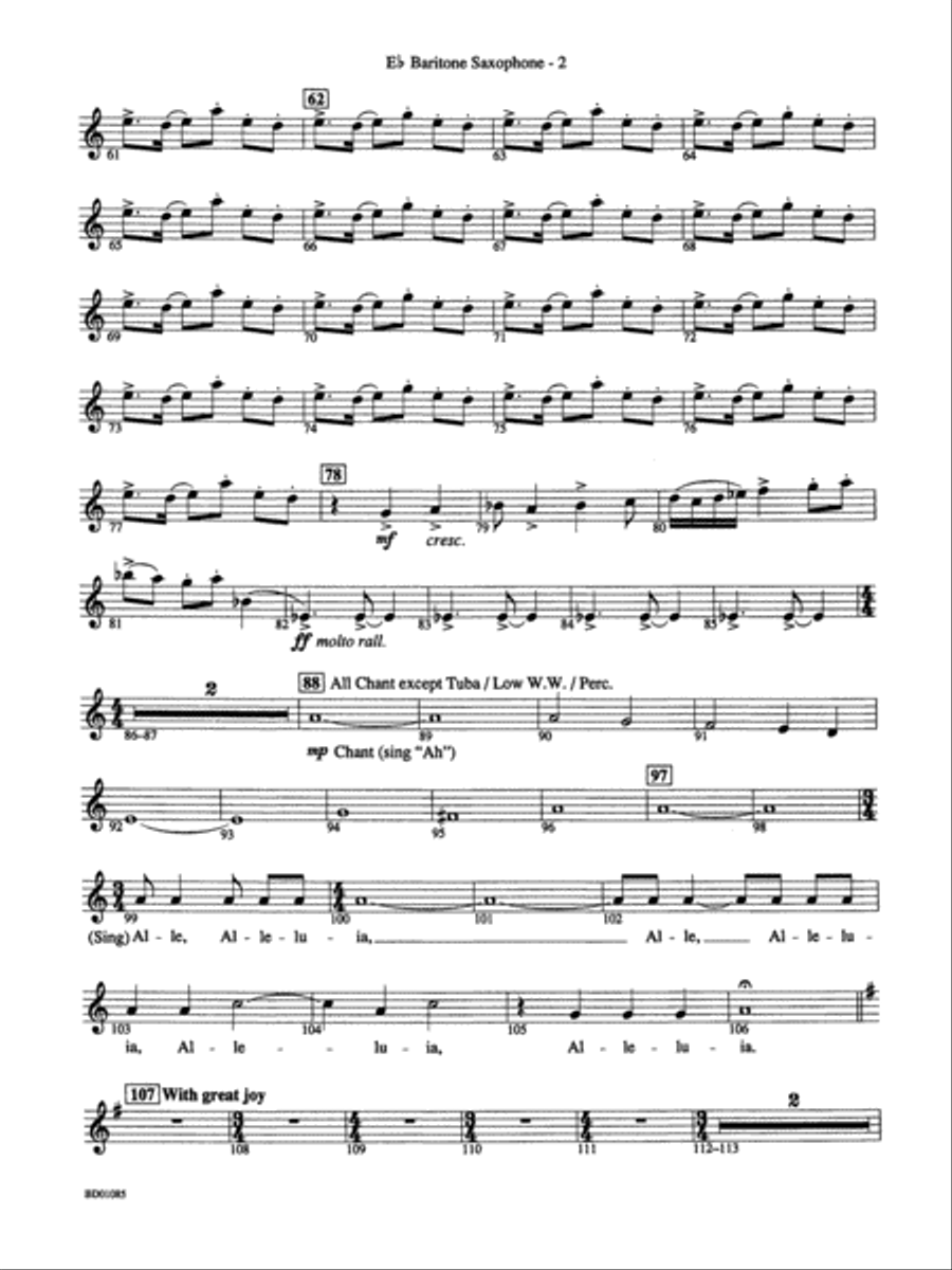 The Ascension (from The Divine Comedy): E-flat Baritone Saxophone Concert Band scores gallery preview page 2
